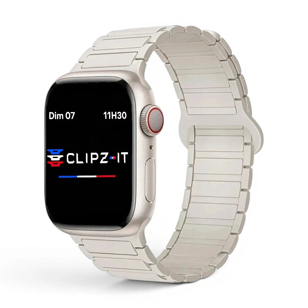 Bracelet Chloé Silicone couleur Blanc cassé pour Apple Watch - Clipz-it