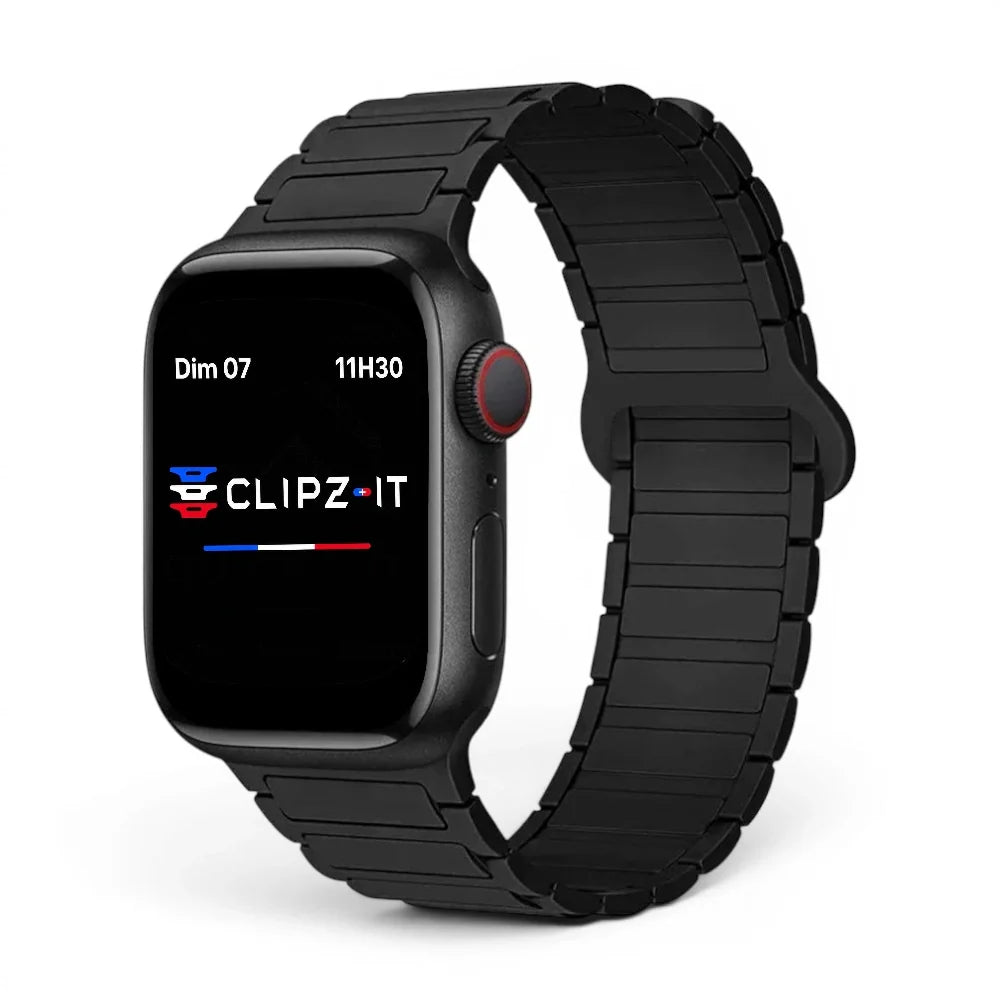 Bracelet Chloé Silicone couleur Noir pour Apple Watch - Clipz-it