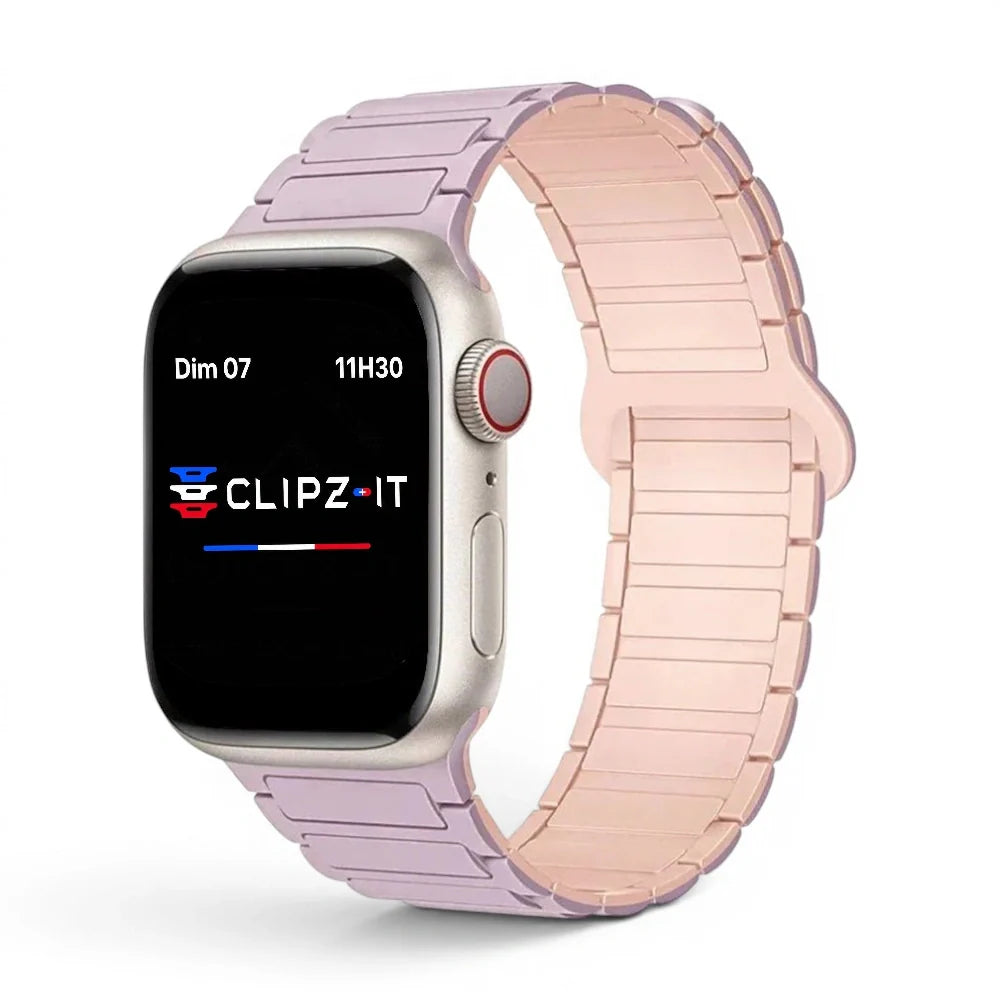 Bracelet Chloé Silicone couleur Violet - Rose pour Apple Watch - Clipz-it