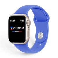 Bracelet Clasico Silicone couleur Bleu roi pour Apple Watch - Clipz-it