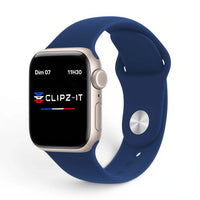 Bracelet Clasico Silicone couleur Bleu pour Apple Watch - Clipz-it