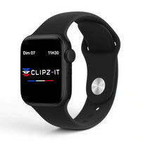 Bracelet Clasico Silicone vue de face couleur Noir pour Apple Watch - Clipz-it