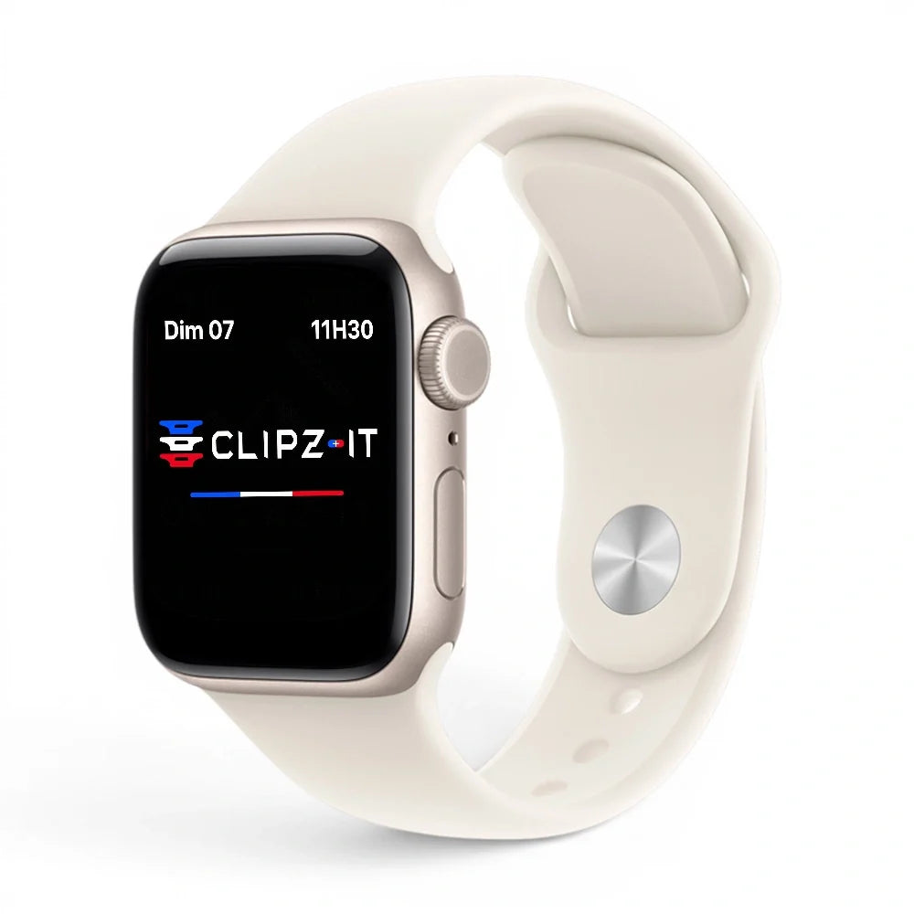 Bracelet Clasico Silicone vue de face couleur Poussière d'étoile pour Apple Watch - Clipz-it