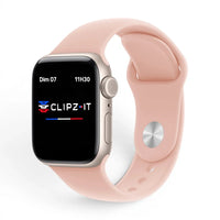 Bracelet Clasico Silicone vue de face couleur Rose Vintage pour Apple Watch - Clipz-it