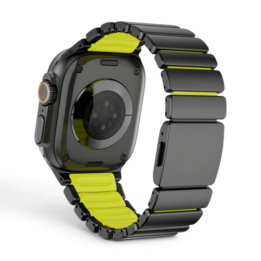 Bracelet Duetto acier & silicone sport couleur nocolor pour Apple Watch - Clipz-it