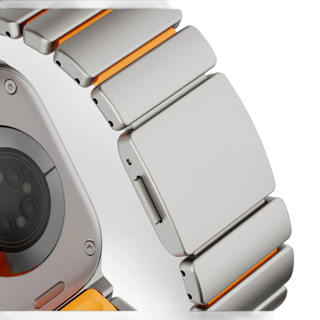 Bracelet Duetto acier & silicone sport couleur nocolor pour Apple Watch - Clipz-it