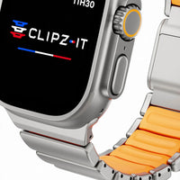 Bracelet Duetto acier & silicone sport couleur nocolor pour Apple Watch - Clipz-it