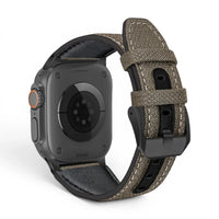 Bracelet DuoWeave cuir & nylon vue arrière pour Apple Watch - Clipz-it