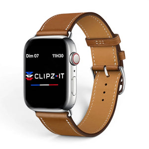 Bracelet Eros Cuir couleur Marron pour Apple Watch - Clipz-it