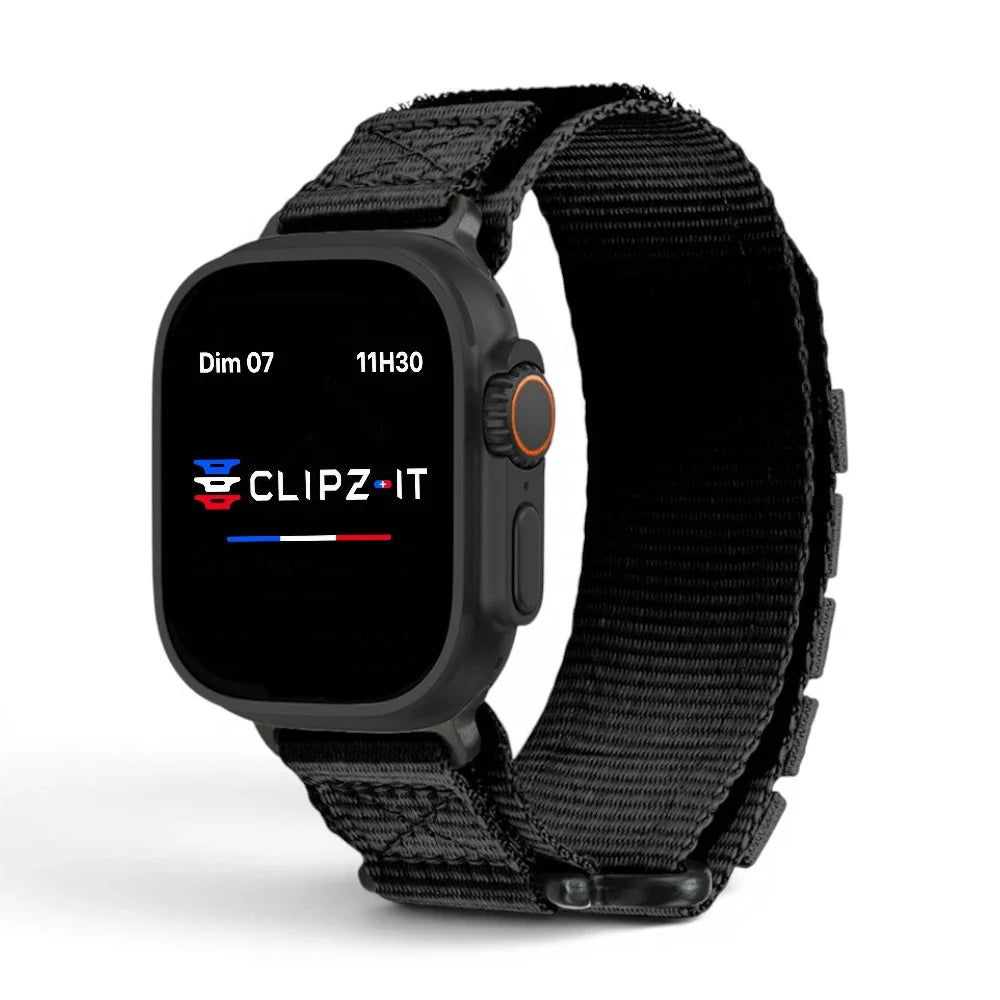 Bracelet Expedition nylon aventure couleur nocolor pour Apple Watch - Clipz-it