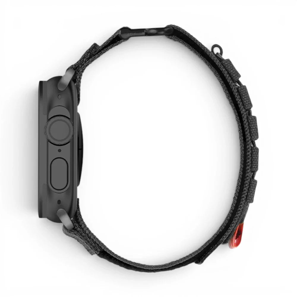 Bracelet Expedition nylon aventure vue de côté pour Apple Watch - Clipz-it