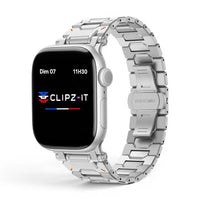 Bracelet Fortress acier & titane couleur argent pour Apple Watch - Clipz-it
