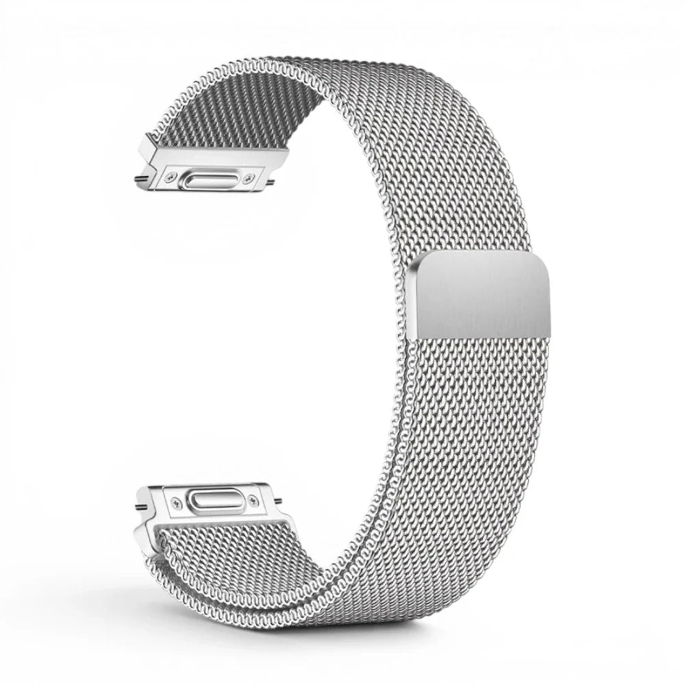 Bracelet Garmin Alveole milanais coloris acier-argent vue dos - Clipz-it