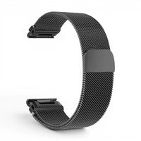 Bracelet Garmin Alveole milanais coloris acier-noir vue dos - Clipz-it