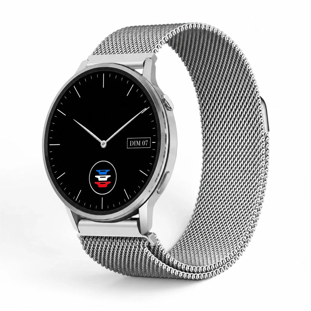 Bracelet Alvéole milanais Garmin Quick-Release 18mm cadran Clipz-it vue face - Clipz-it