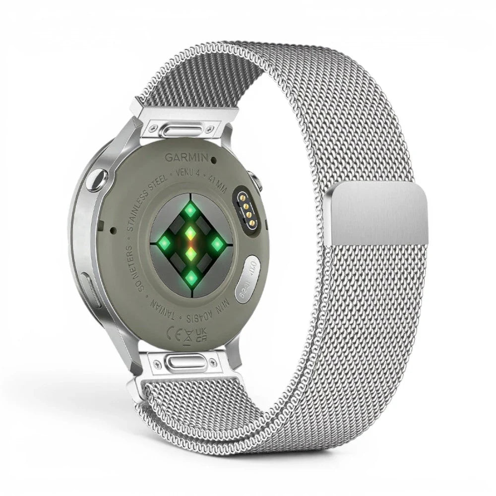 Bracelet Garmin Alveole milanais vue face - Clipz-it