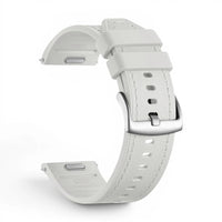 Bracelet Garmin Duoweave cuir hybride coloris blanc vue côté - Clipz-it