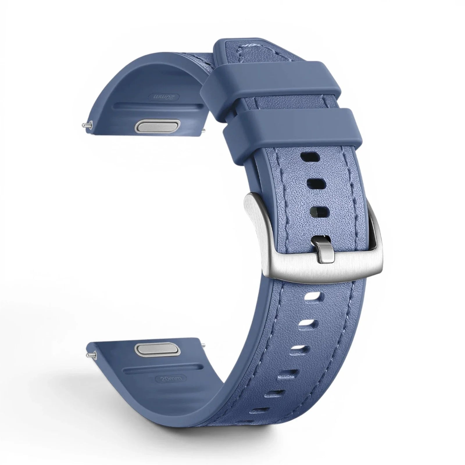 Bracelet Garmin Duoweave cuir hybride coloris bleu vue dos - Clipz-it