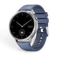 Bracelet DuoWeave cuir hybride bleu Garmin Quick-Release 20mm - montre avec cadran Clipz-it
