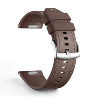 Bracelet Garmin Duoweave cuir hybride coloris cafe vue côté - Clipz-it