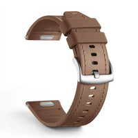 Bracelet Garmin Duoweave cuir hybride coloris marron vue côté - Clipz-it