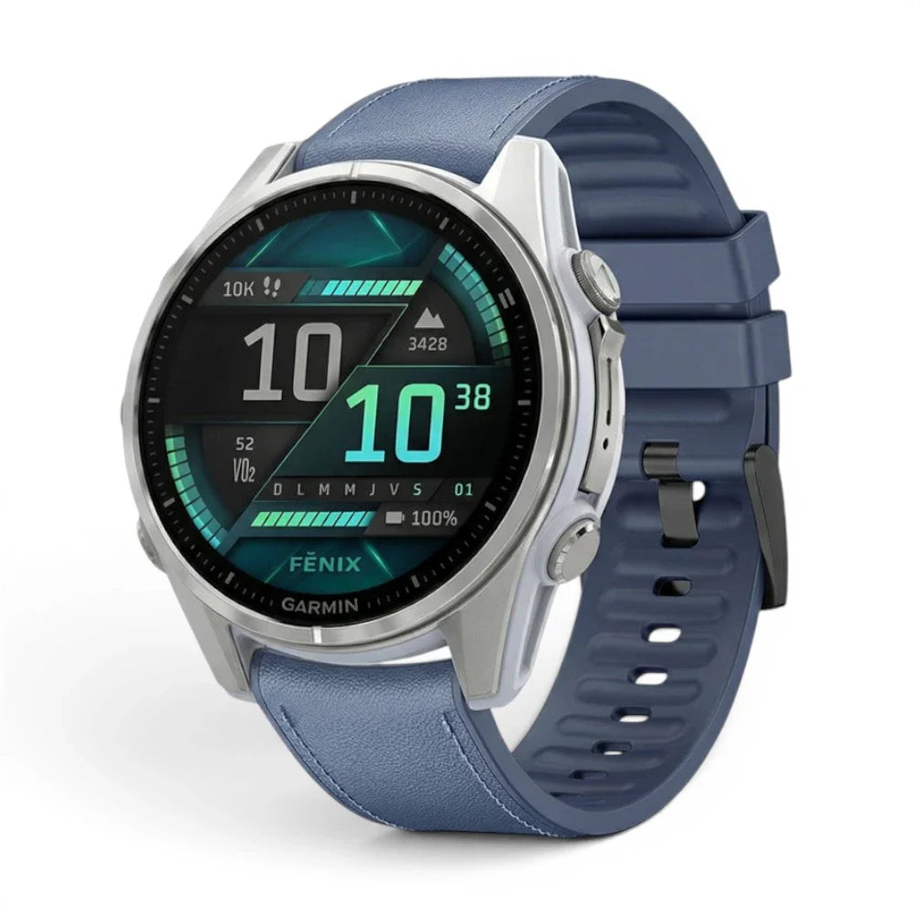 Bracelet Garmin Duoweave cuir hybride vue face - Clipz-it