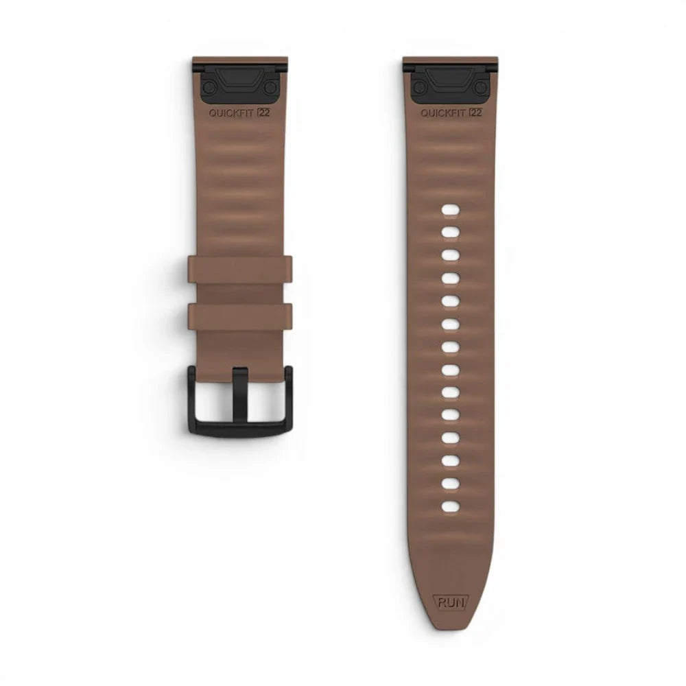 Bracelet Garmin Duoweave cuir hybride vue côté - Clipz-it