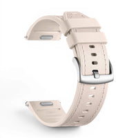 Bracelet Garmin Duoweave cuir hybride coloris rose vue côté - Clipz-it