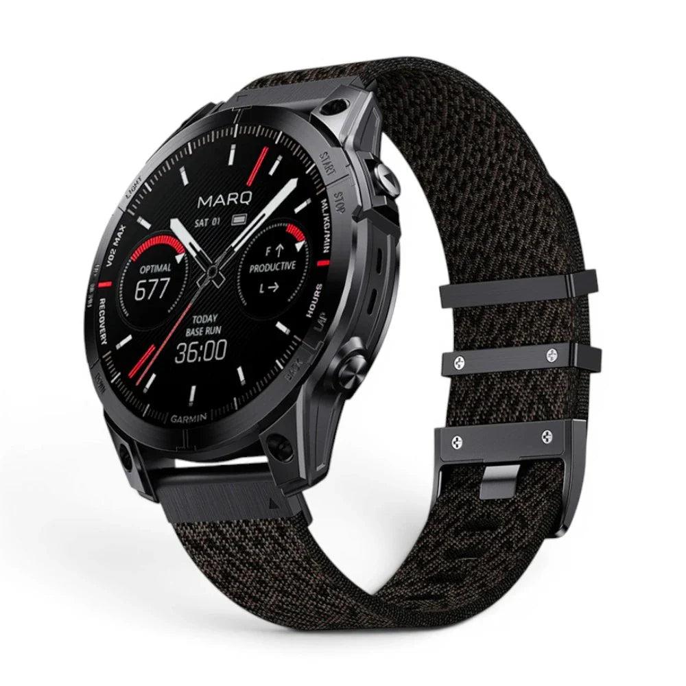 Bracelet Garmin Jacquard nylon jacquard vue face - Clipz-it