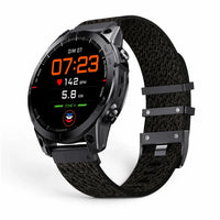 Bracelet Jacquard nylon noir Garmin Quick-Fit 22mm - montre avec cadran Clipz-it