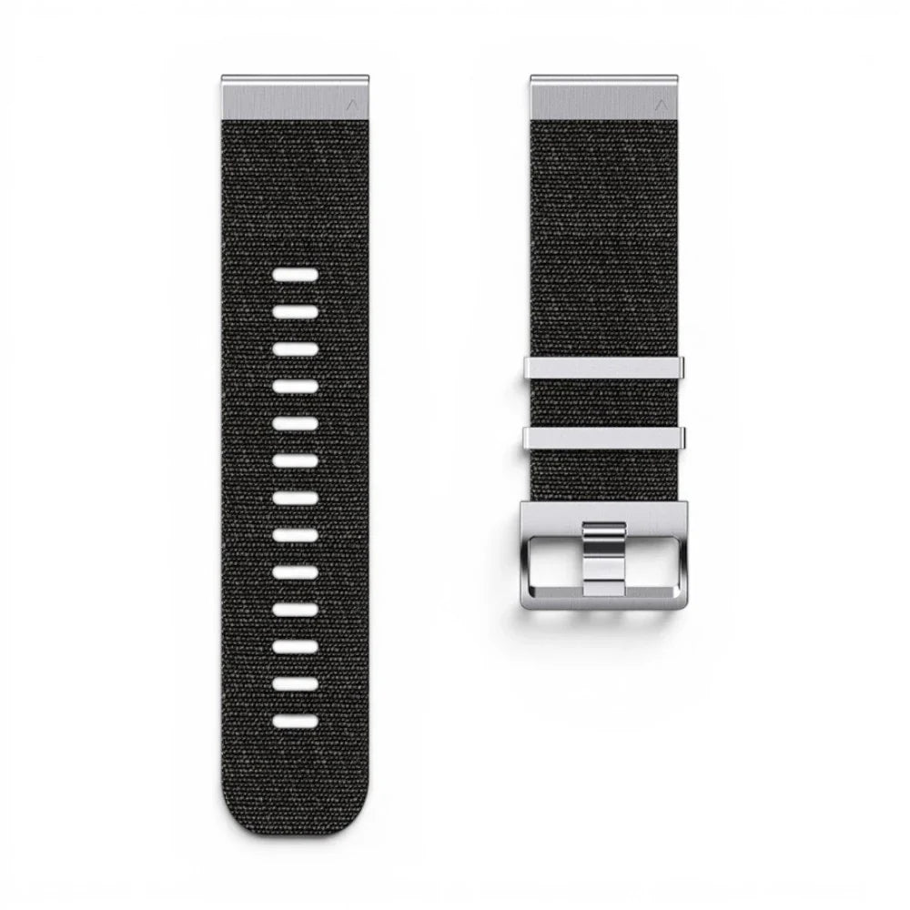 Bracelet Garmin Jacquard nylon jacquard coloris noir vue dos - Clipz-it