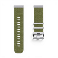 Bracelet Garmin Jacquard nylon jacquard coloris vert-militaire vue côté - Clipz-it