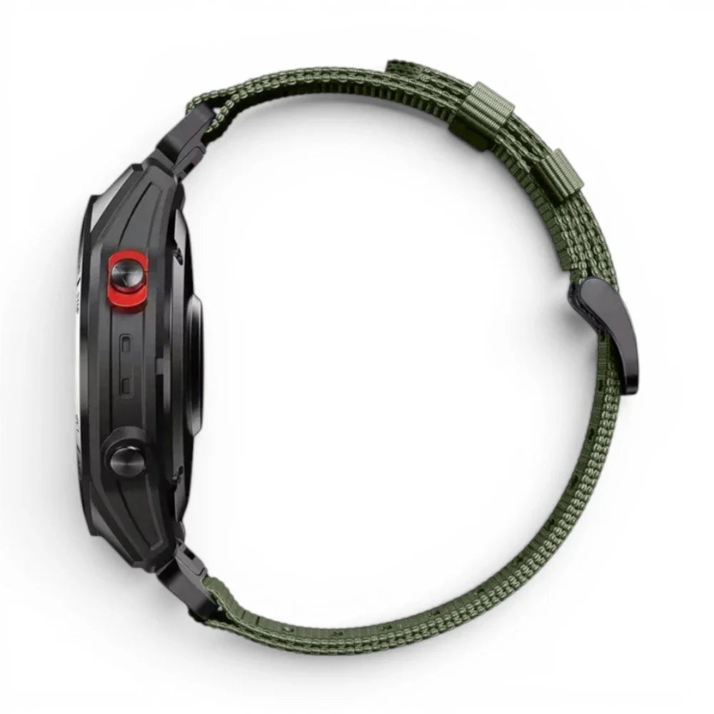 Bracelet Garmin Kevlar nylon militaire vue côté - Clipz-it