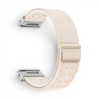 Bracelet Garmin Loop nylon coloris blanc vue côté - Clipz-it