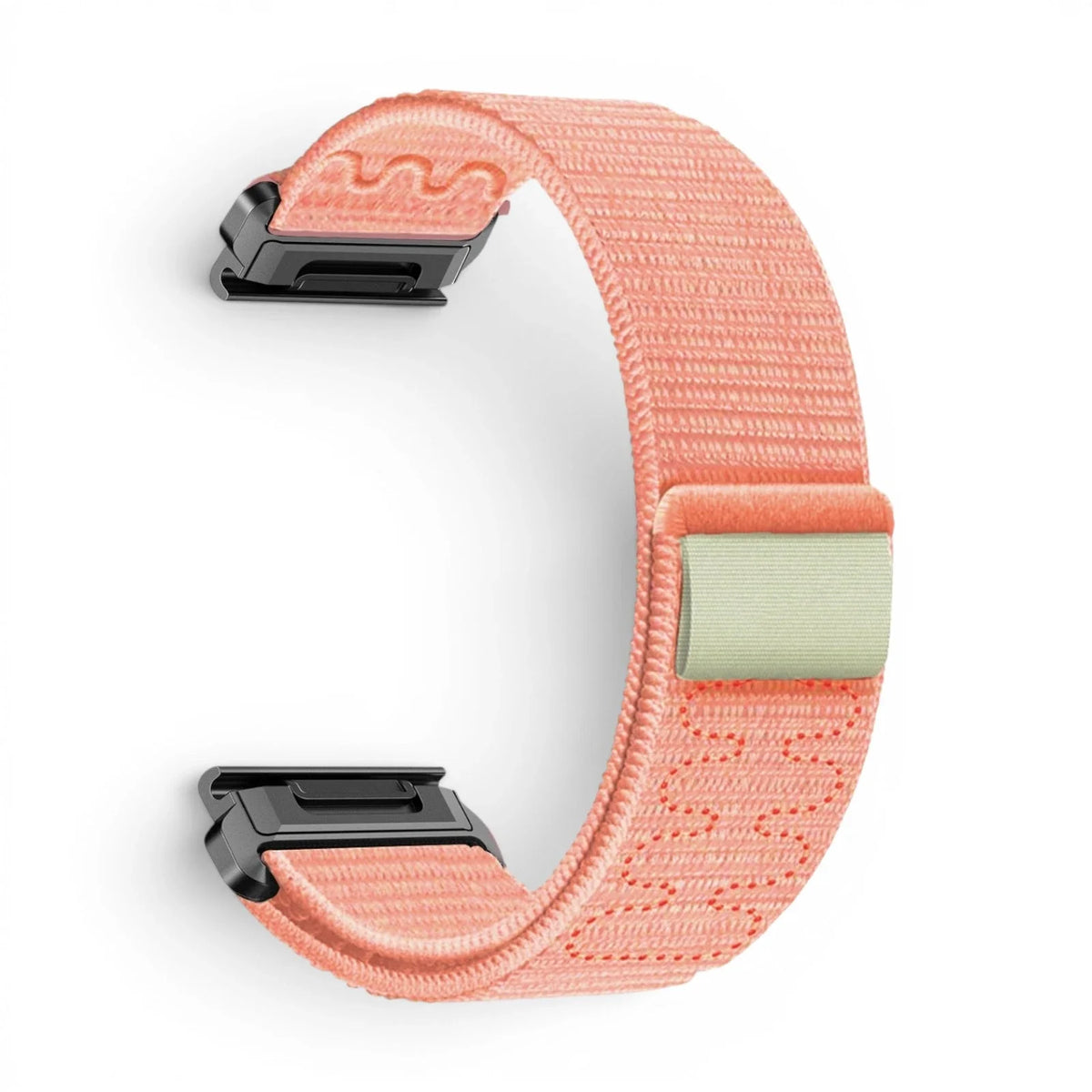 Bracelet Garmin Loop nylon coloris rose vue côté - Clipz-it