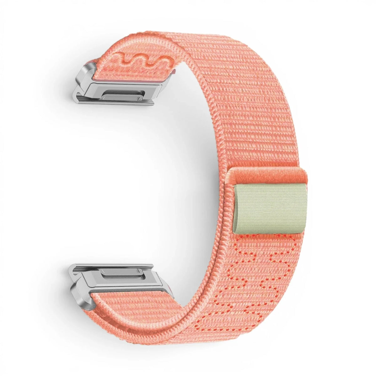 Bracelet Garmin Loop nylon coloris rose vue côté - Clipz-it