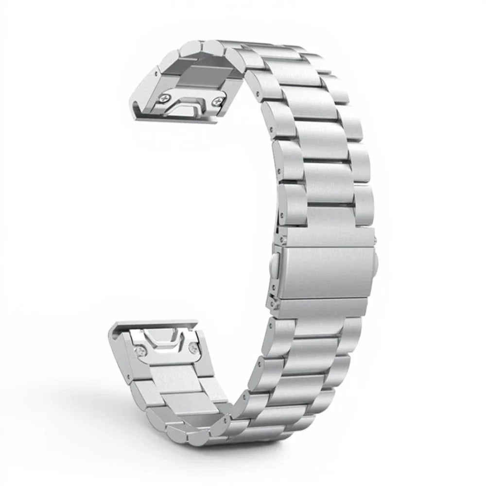 Bracelet Garmin Maillon acier inoxydable a maillons coloris acier-argente vue dos - Clipz-it