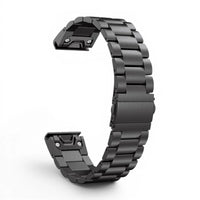 Bracelet Garmin Maillon acier inoxydable a maillons coloris acier-noir vue dos - Clipz-it