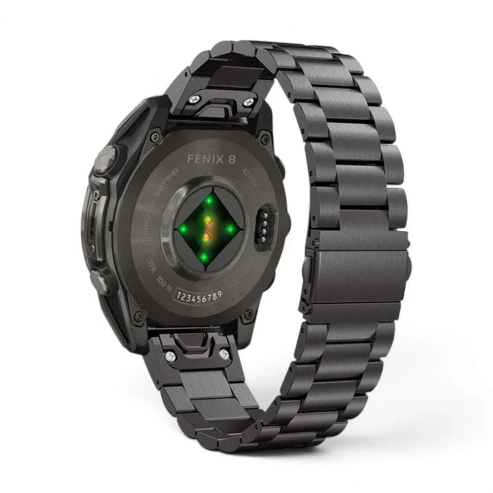 Bracelet Garmin Maillon acier inoxydable a maillons vue dos - Clipz-it
