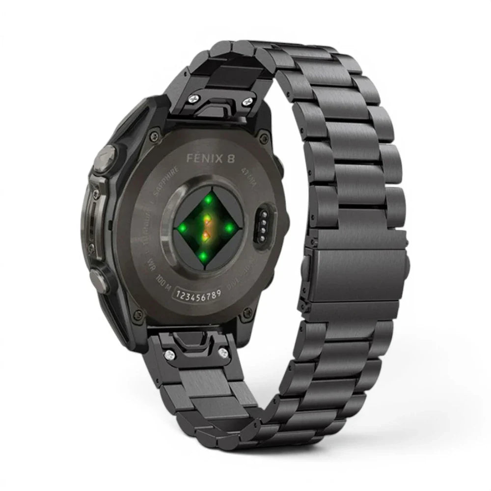 Bracelet Garmin Maillon acier inoxydable a maillons vue dos - Clipz-it