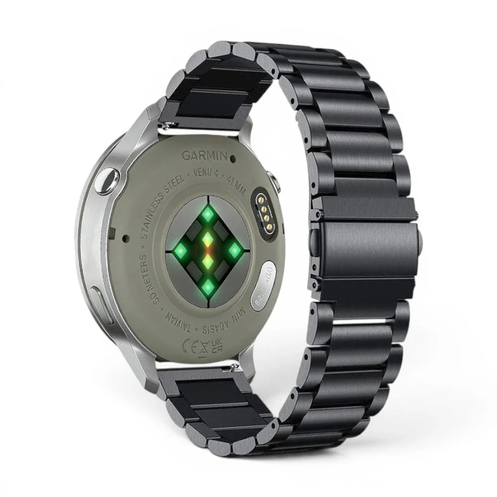 Bracelet Garmin Maillon acier inoxydable a maillons vue face - Clipz-it