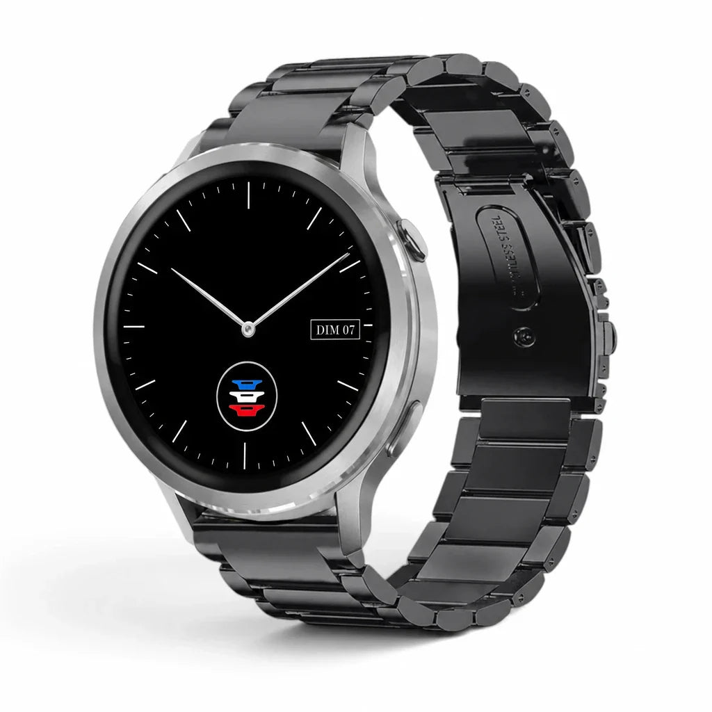 Bracelet Garmin Maillon acier inoxydable a maillons vue face - Clipz-it
