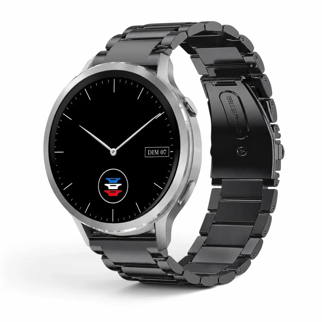 Bracelet Garmin Maillon acier inoxydable a maillons vue face - Clipz-it