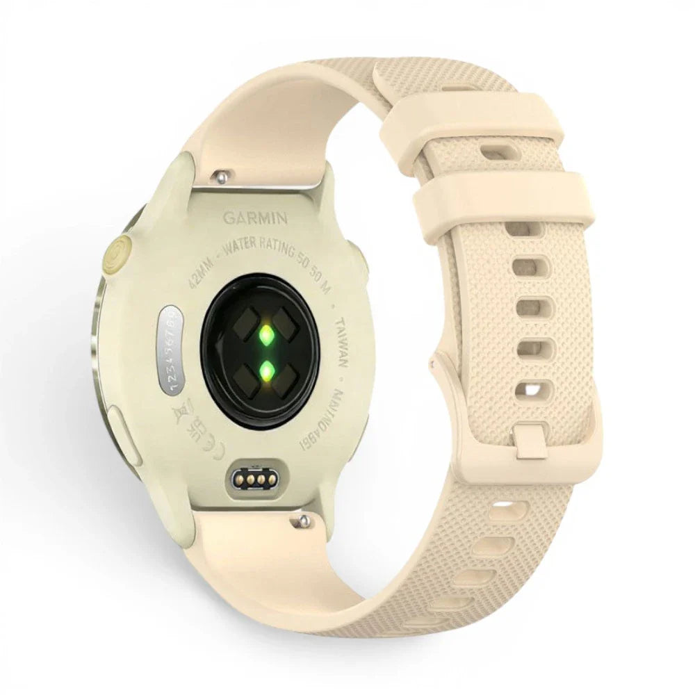 Bracelet Garmin Motion silicone coloris beige vue face - Clipz-it
