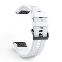 Bracelet Garmin Motion silicone coloris blanc vue côté - Clipz-it