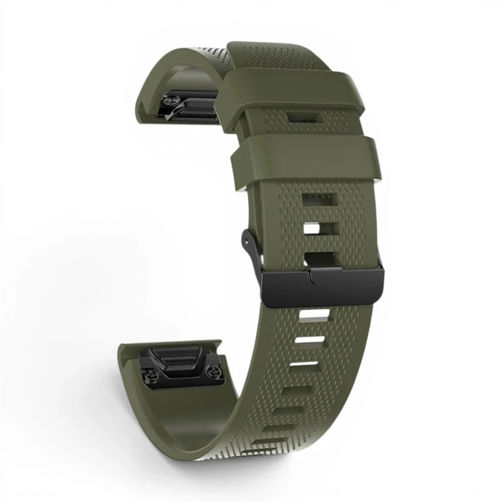Bracelet Garmin Motion silicone coloris kaki vue dos - Clipz-it