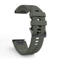 Bracelet Garmin Motion silicone coloris kaki vue côté - Clipz-it