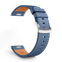 Bracelet Garmin Nappa cuir veritable coloris bleu vue côté - Clipz-it
