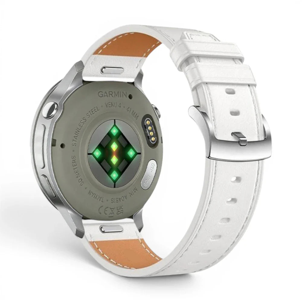 Bracelet Garmin Nappa cuir veritable vue face - Clipz-it