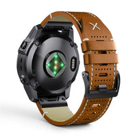 Bracelet Garmin Performance cuir performance coloris marron vue dos - Clipz-it
